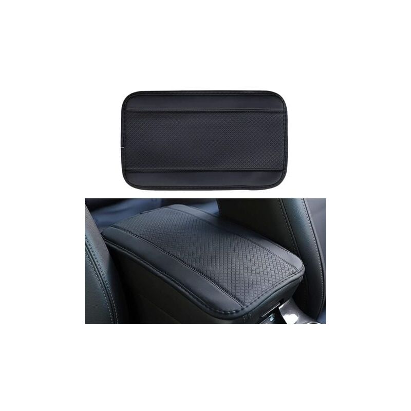foto del prodotto lablanc bracciolo universale per auto, 32 cm x 19 cm, in similpelle goffrata a doppia linea, antiscivolo, nero