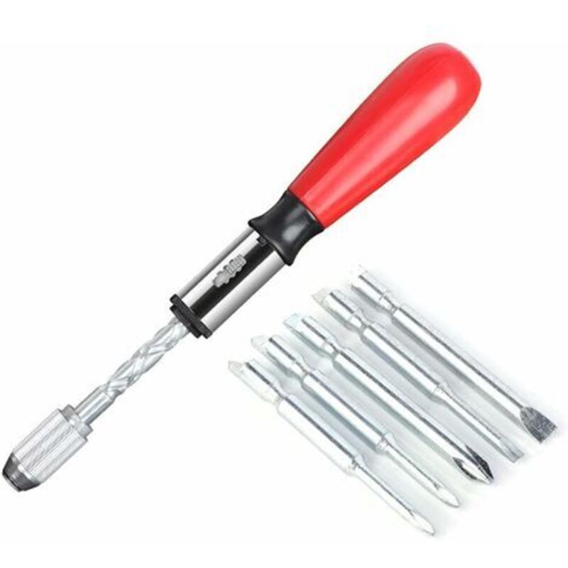 foto del prodotto lablanc cacciavite a spirale, cacciavite a cricchetto a pressione, set di cacciaviti a cricchetto a pressione 6 in 1, tipo a pressione