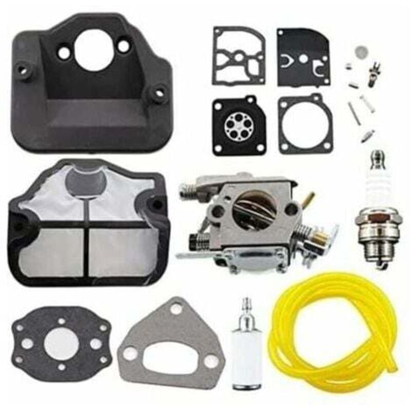 foto del prodotto lablanc carburatore ulisem con filtro aria, candela e kit di riparazione membrana per motoseghe husqvarna 36, 41, 136, 137, 141, 142, 137e, 142e,
