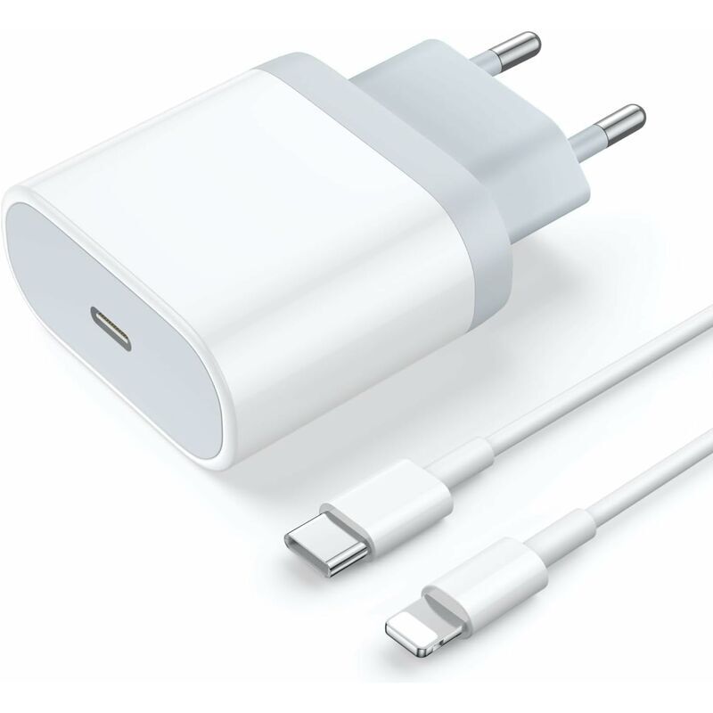 foto del prodotto lablanc caricabatterie usb c rapido da 20 w con cavo dati da 1 m, adattatore di alimentazione ricarica rapida per iphone 14, 13, 12 pro