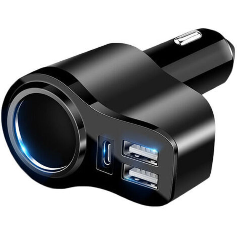 foto del prodotto lablanc caricabatterie usb per auto, ricarica rapida qc3.0, 2 porte usb e una porta type c pd, portatile e sicuro, compatibile con ios, android,
