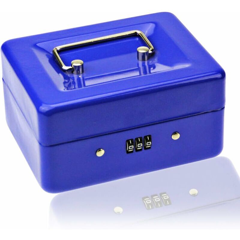 foto del prodotto lablanc cassetta portavalori piccola con lucchetto a combinazione cassetta portavalori in metallo resistente con vassoio portaoggetti chiudibile