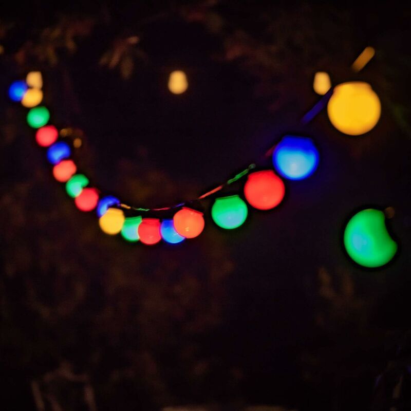 foto del prodotto lablanc catena luminosa a led multicolore da 6 m con 40 palline per decorazioni interne ed esterne per guinguette, feste, compleanni, matrimoni