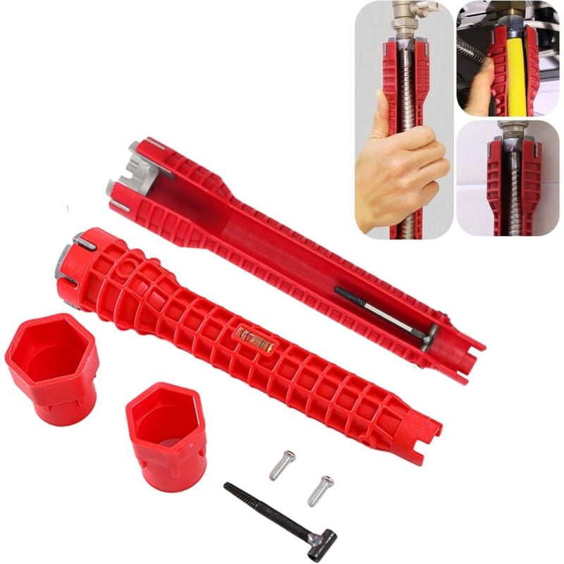 foto del prodotto lablanc chiave per rubinetto del lavandino, chiave per tubo dell acqua a doppia testa, chiave per installazione lavandino, chiave regolabile