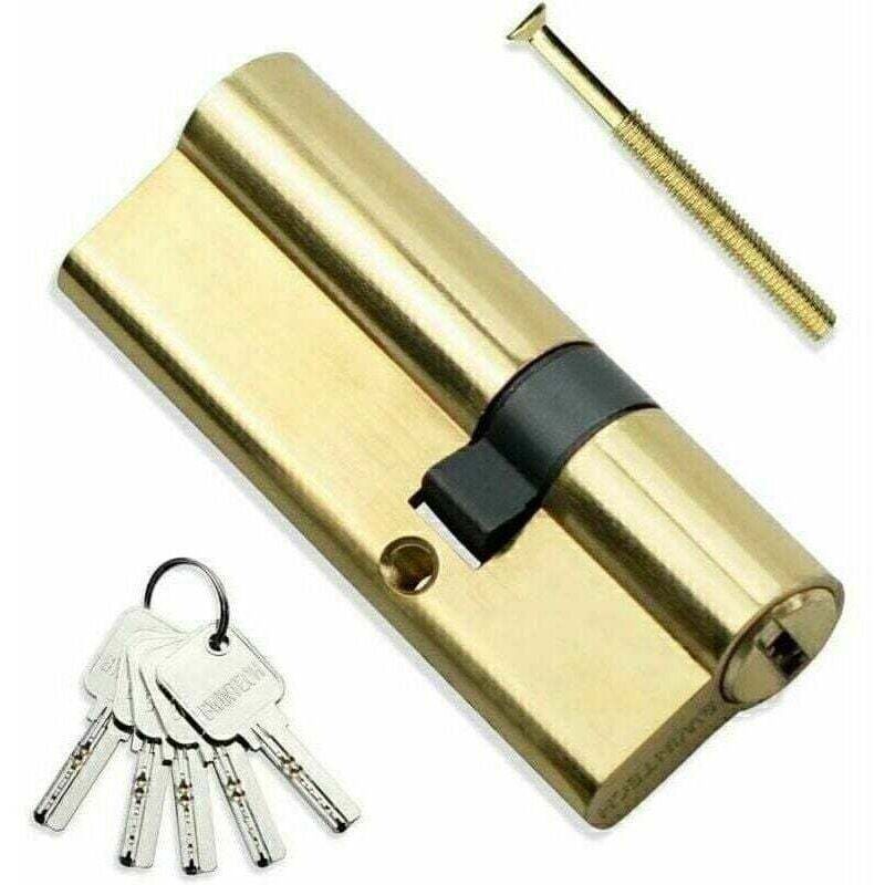 foto del prodotto lablanc cilindro in ottone europeo da 30 50 mm, serratura a cilindro chiave chiave da 80 mm con 5 chiavi orizzontali in ottone, anti grimaldello,