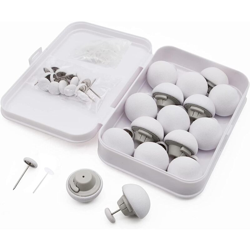 foto del prodotto lablanc confezione da 16 fermagli rotondi per copripiumino a forma di fungo con bottoni per copripiumino da camera da letto bianco 