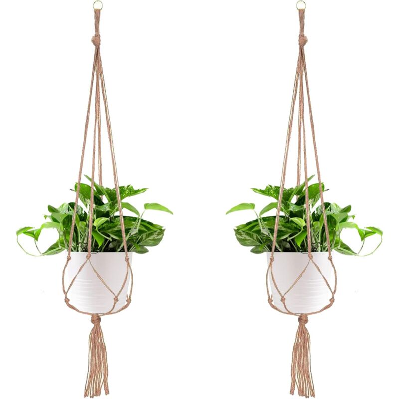 foto del prodotto lablanc confezione da 2 ganci per piante in macram , vasi sospesi, per vasi di fiori sospesi, fioriere sospese, decorazioni per balconi, casa, 4