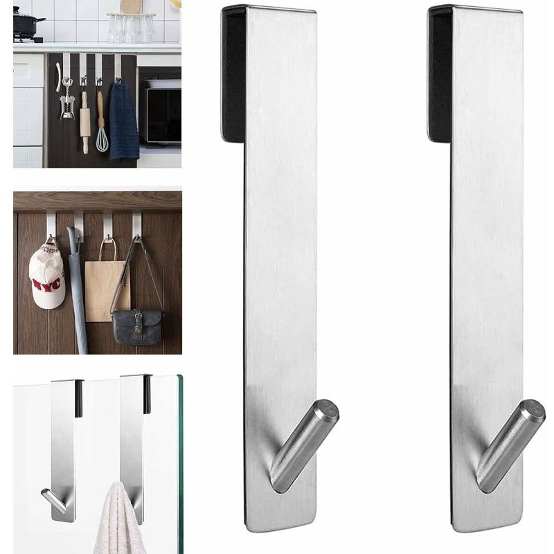 foto del prodotto lablanc confezione da 2 ganci sopra la porta ganci sopra la porta in acciaio inossidabile con interno antiscivolo adatti per cucina, camera da