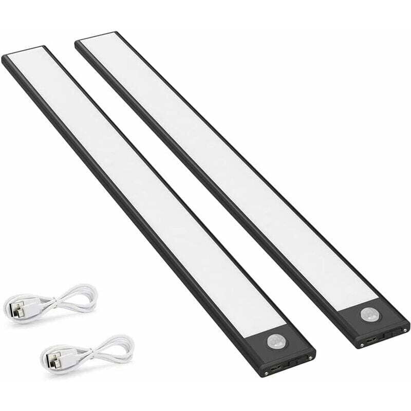 foto del prodotto lablanc confezione da 2 luci led con sensore di movimento per mobili, luci da cucina da 150 lm con batteria ricaricabile, illuminazione usb,