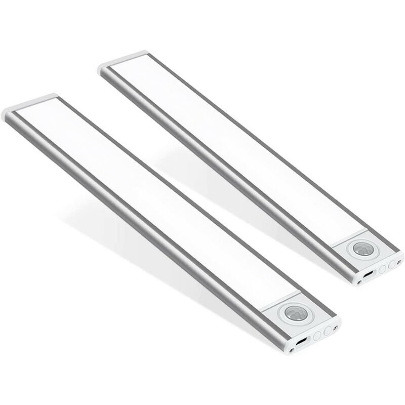 foto del prodotto lablanc confezione da 2 luci per armadio, luce notturna ricaricabile con sensore di movimento e adesivi magnetici per armadio, cabina, scale 30
