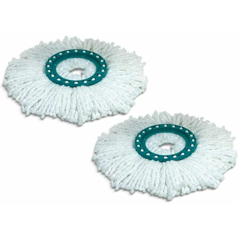 foto del prodotto lablanc confezione da 2 testine di ricambio per mocio clean twist disc, ideali per piastrelle e pavimenti in pietra, microfibra assorbente per