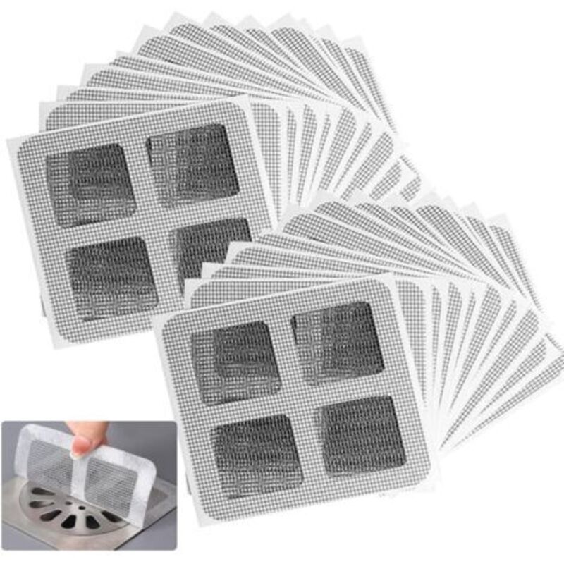 foto del prodotto lablanc confezione da 20 adesivi monouso per filtro a rete per scarico doccia, raccogli capelli, per bagno, lavanderia, vasca da bagno