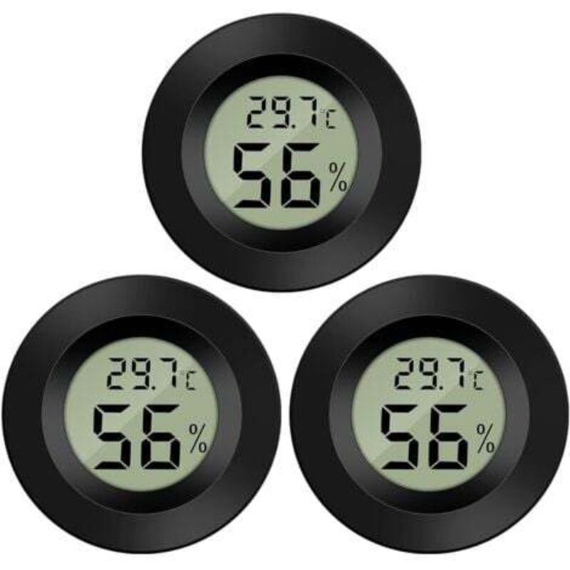 foto del prodotto lablanc confezione da 3 igrometri digitali, termometro, monitor lcd, misuratore di umidit per umidificatori, deumidificatori, serre, seminterrati,