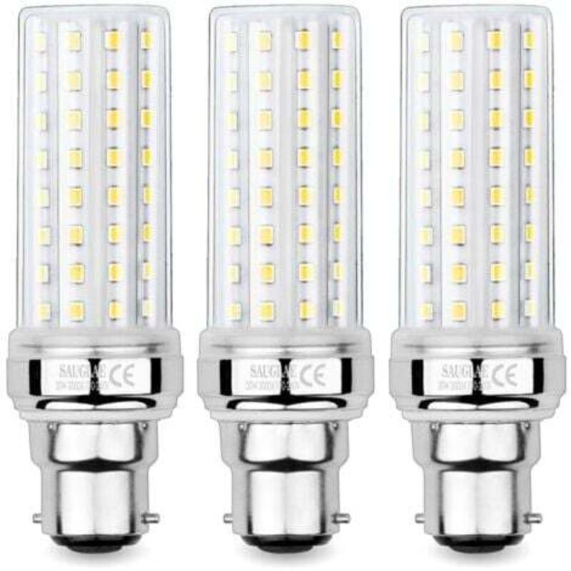 foto del prodotto lablanc confezione da 3 lampadine led a mais da 20 w, equivalenti a lampadine a incandescenza da 150 w, 2300 lm, bianco caldo 3000 k, attacco a