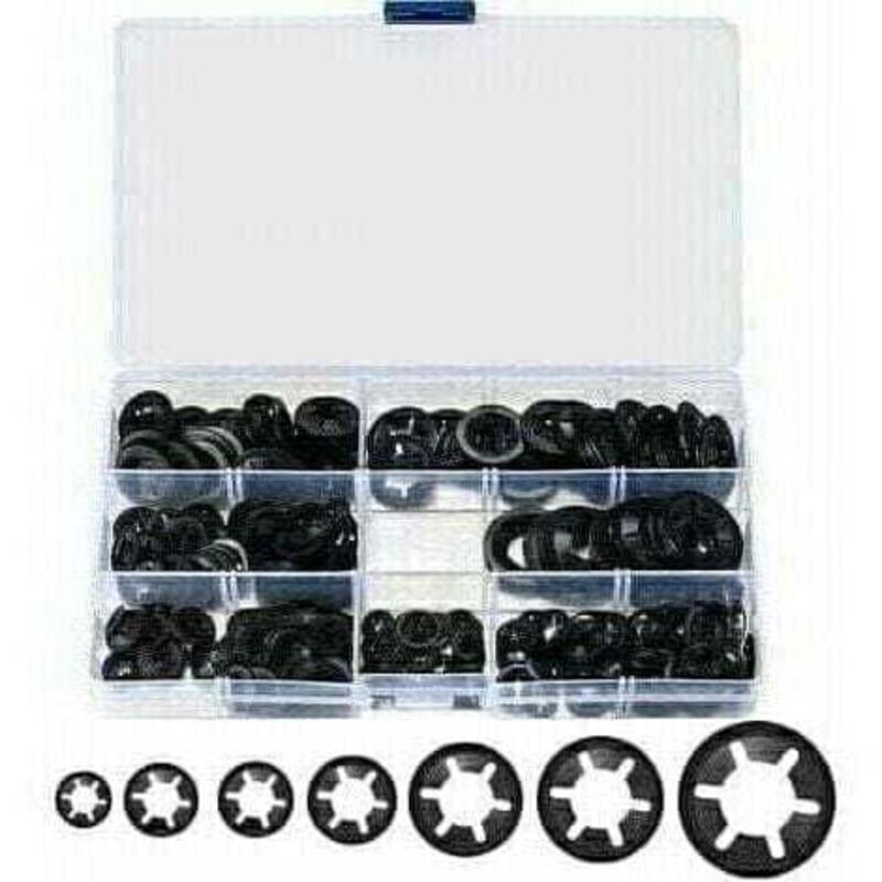foto del prodotto lablanc confezione da 340 rondelle starlock rondelle a fissaggio rapido m3 m4 m5 m6 m8 m10 m12 nere