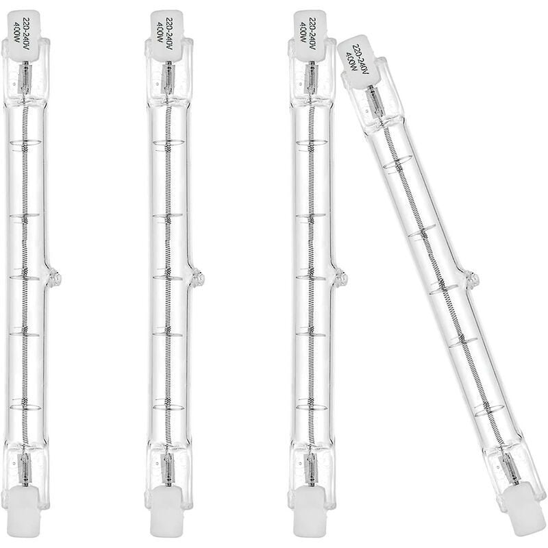 foto del prodotto lablanc confezione da 4 lampadine alogene r7s eco 118 mm 400 w 230 v 3100 lm bianco caldo 2700 kj