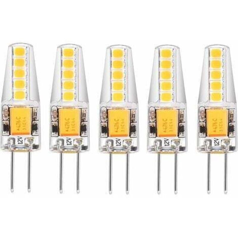 foto del prodotto lablanc - confezione da 5 lampadine led g4 bianco naturale 4000k ac/dc 12v 3w 200lm sostituzione lampadina alogena g4 20w senza dimmer e senza sfarfallio con attacco a perno