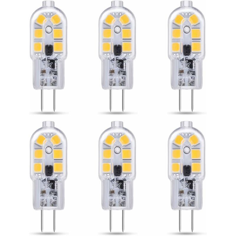 foto del prodotto lablanc confezione da 6 led g4 2w 12v ac dc bianco freddo 6000k per cappa aspirante, 200lm, equivalenti a lampadina alogena g4 da 10w 20w, non