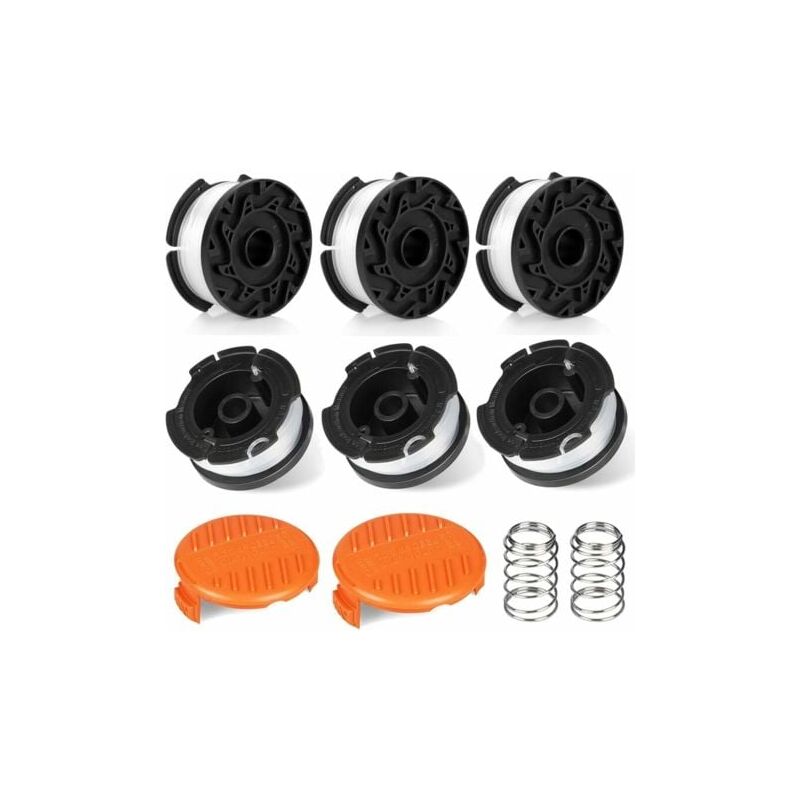 foto del prodotto lablanc confezione da 8 bobine di filo per decespugliatore compatibili con decespugliatori black decker 6 fili per decespugliatore, 2 coperture,