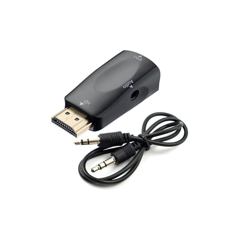 foto del prodotto lablanc convertitore da hdmi a vga cavo audio risoluzione video adattatore compatto con trasmissione audio jack da 3,5 mm