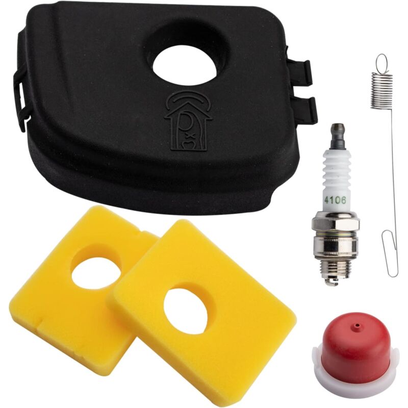 foto del prodotto lablanc coperchio filtro aria 595660, 799579 per briggs and stratton 300e 450e 550e con filtro aria in schiuma, candela, pompetta di adescamento