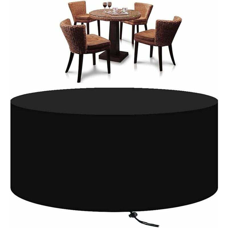 foto del prodotto lablanc copertura rotonda per mobili da giardino, resistente tessuto oxford 210d, copertura protettiva per set da tavolo da giardino, copertura