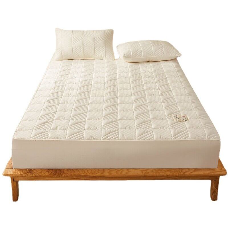 foto del prodotto lablanc coprimaterasso memory foam 200 x 200 cm, coprimaterasso crispy fiber per 2 persone con tasche extra profonde materasso non incluso beige