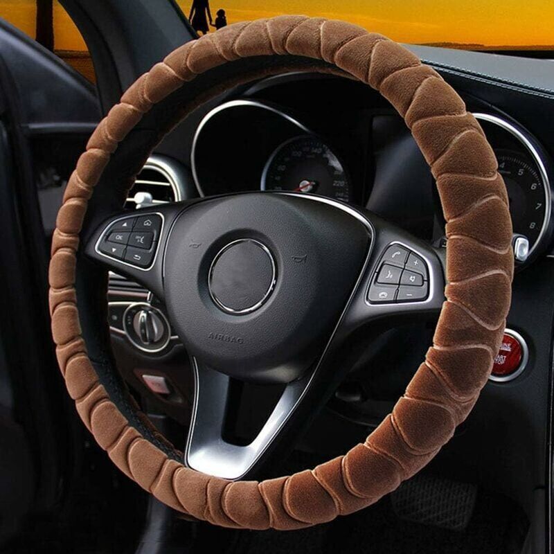 foto del prodotto lablanc coprivolante in pelliccia sintetica, caldo e invernale, adatto alla maggior parte delle auto, dimensioni 38 cm, accessori per interni