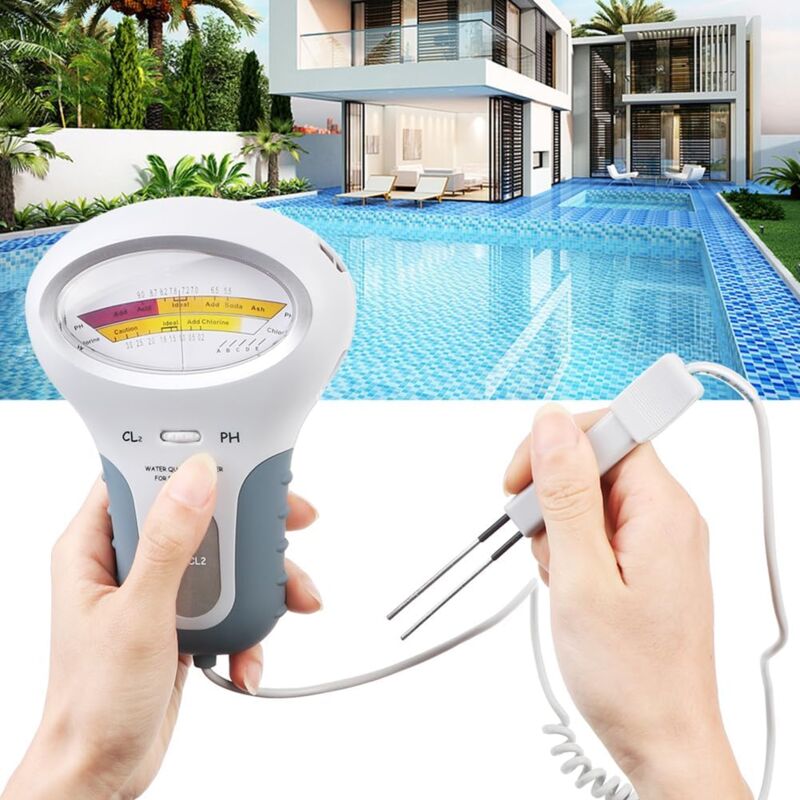 foto del prodotto lablanc dispositivo di test della qualit dell acqua 2 in 1, tester di ph pc 102, per test di cloro dell acqua di piscine e spa, misurazione del