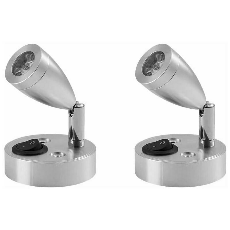 foto del prodotto lablanc faretto da lettura a led da 12 v, 2 luci interne per roulotte, luci da lettura a led da 3 w per camper con interruttore, luce interna a led