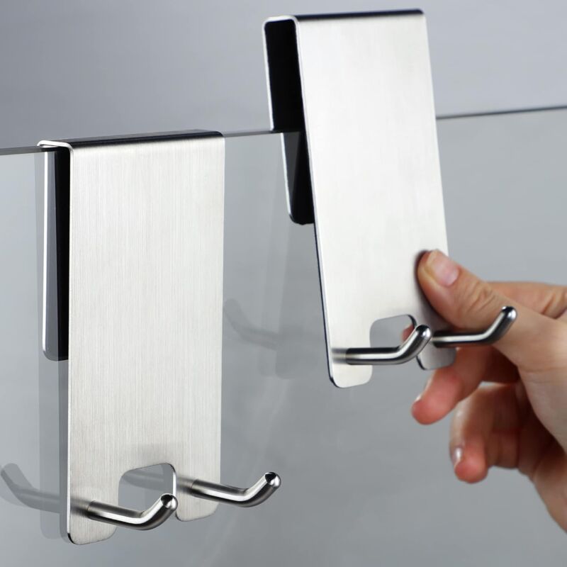foto del prodotto lablanc ganci per doccia 2 pezzi, ganci a parete per box doccia, ganci per asciugamani senza foratura, ganci per porta del bagno, adatti a vetri