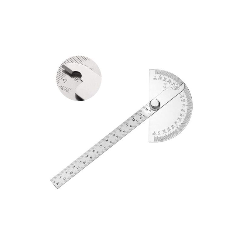 foto del prodotto lablanc goniometro in acciaio inossidabile 0 180 , righello di misurazione angolare, strumento per ingegneri, goniometro con righello da 140 mm,