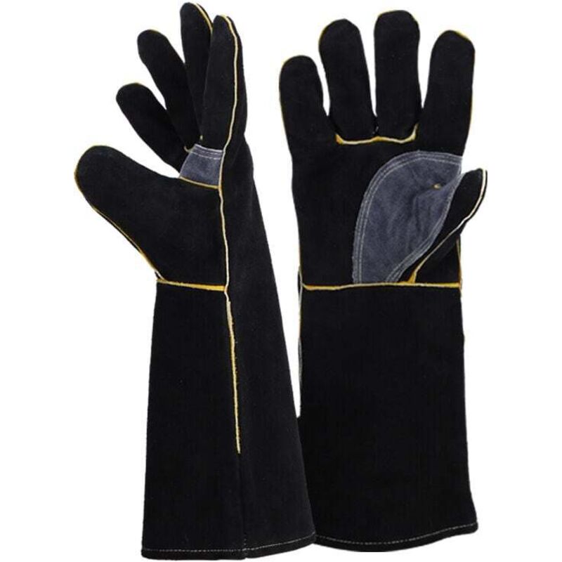foto del prodotto lablanc guanti in pelle spessi resistenti al calore e al fuoco, guanti da saldatura resistenti, ideali per lavorare con metallo caldo, 16 pollici