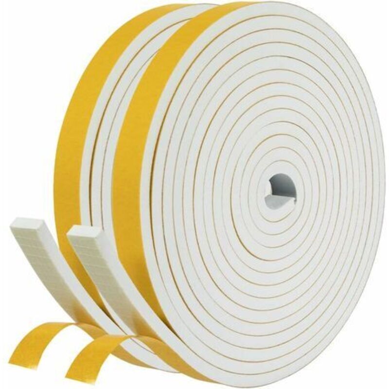 foto del prodotto lablanc guarnizione adesiva per porta d ingresso e finestra, guarnizione isolante in schiuma di gomma, 2 rotoli da 12 mm x 6 mm x 4 m, totale 8 m,