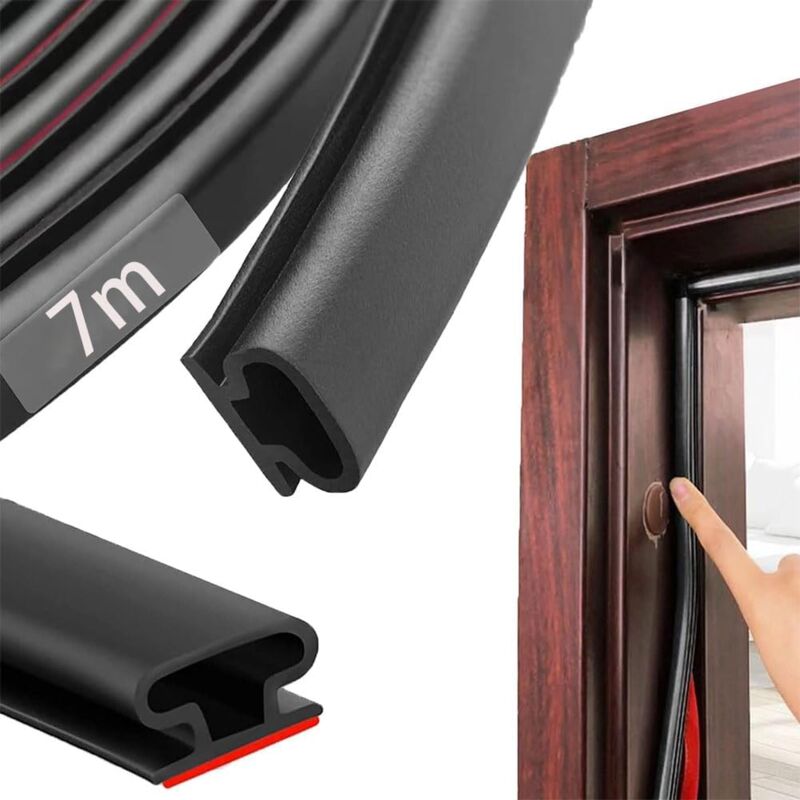 foto del prodotto lablanc guarnizione per porte e finestre, isolamento acustico e termico, guarnizione in gomma tipo d, striscia autoadesiva in tpe per porte, per
