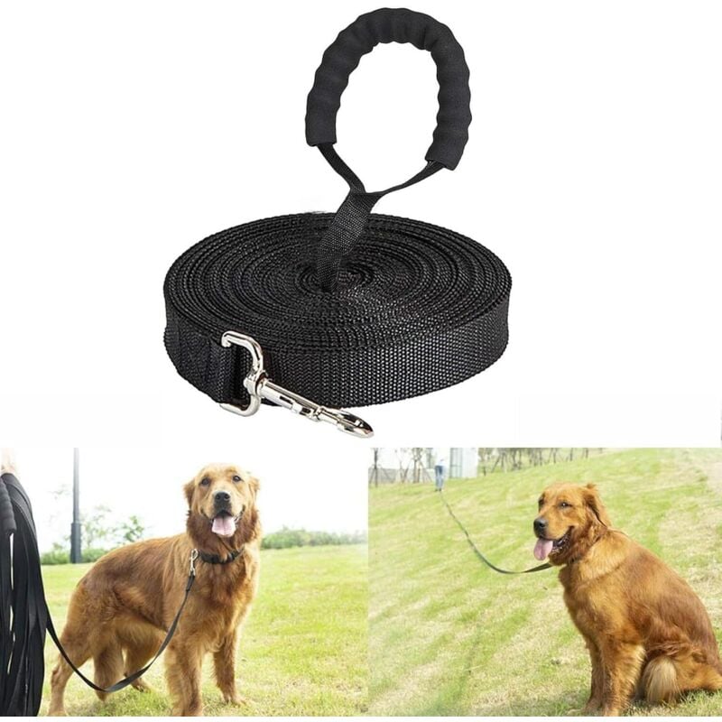 foto del prodotto lablanc guinzaglio per cani, guinzaglio per cani da 30 m, guinzaglio per addestramento cani con maniglia, nero