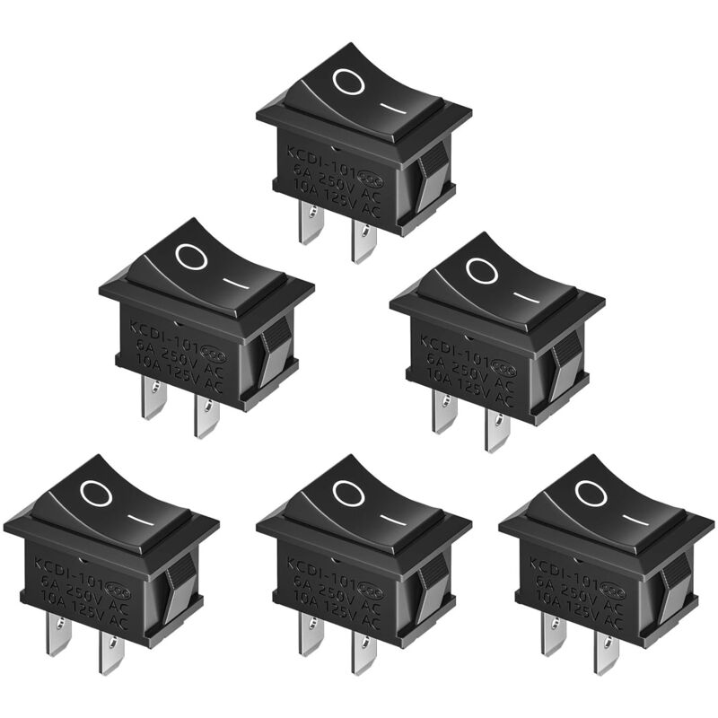 foto del prodotto lablanc interruttore a bilanciere 6 pezzi, ca 6 a 250 v, 10 a 125 v, interruttore a bilanciere a 2 pin, mini interruttore a bilanciere ca, per
