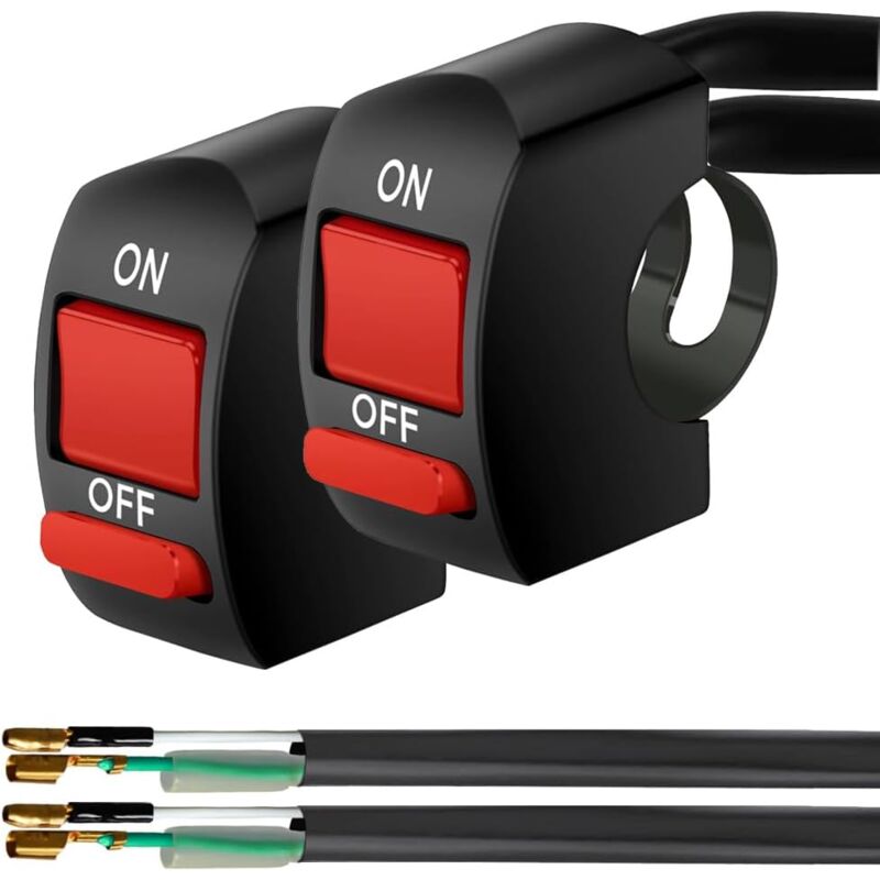 foto del prodotto lablanc interruttore manubrio 22 mm, 2 pezzi, interruttore manubrio moto, avviamento elettrico, impermeabile, universale, faro led,