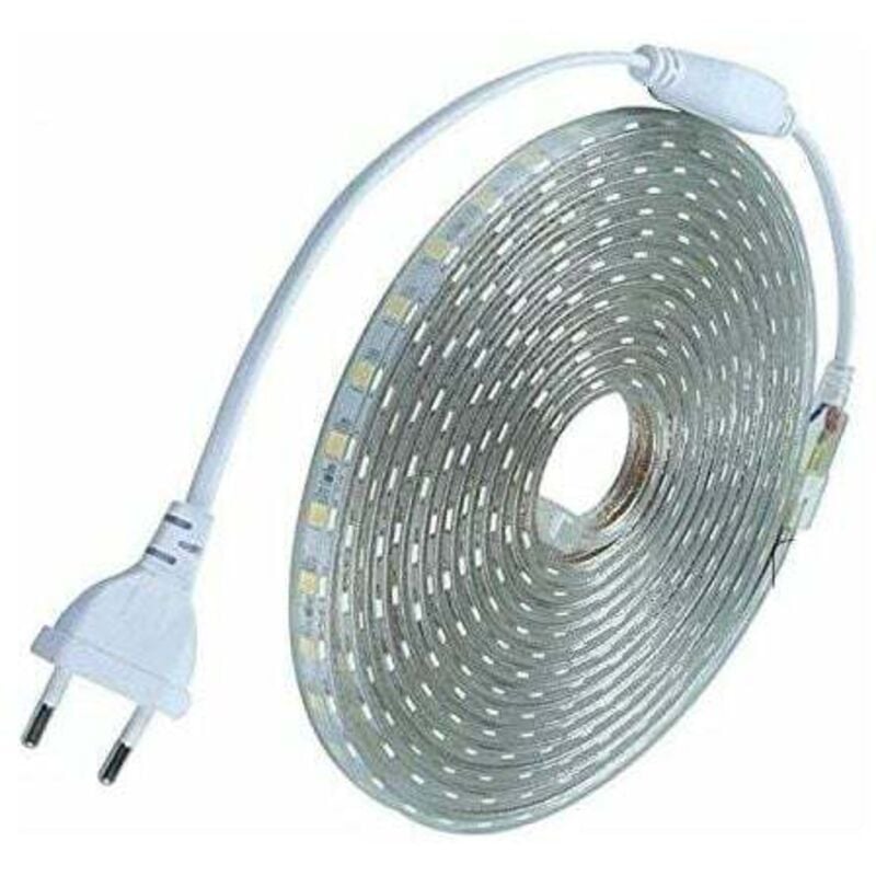 foto del prodotto lablanc kit completo striscia led 10 metri 220v silicone impermeabile ip68 bianco freddo 6000 k, non necessita di trasformatore