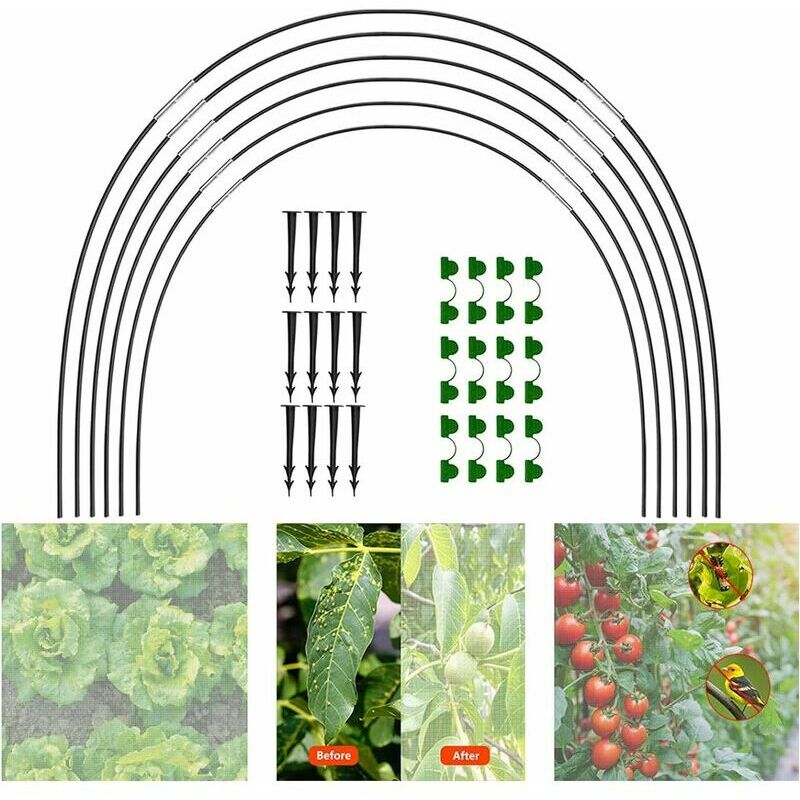 foto del prodotto lablanc kit da 18 serre a tunnel da giardino, serre a tunnel, supporto per tunnel di coltivazione, telaio in fibra di vetro per giardinaggio e