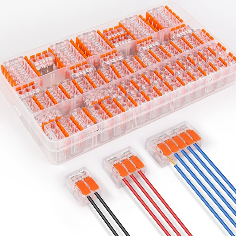 foto del prodotto lablanc kit di connettori elettrici e terminali, 60 pezzi di connettori elettrici rapidi, connettori compatti per cavi conduttori, 20 pezzi a 2