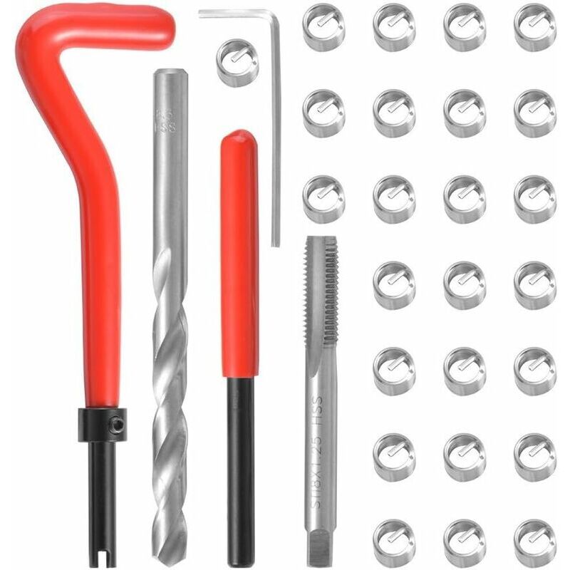 foto del prodotto lablanc kit di riparazione filettature tipo helicoil m8 x 1,25 mm 30 pezzi 