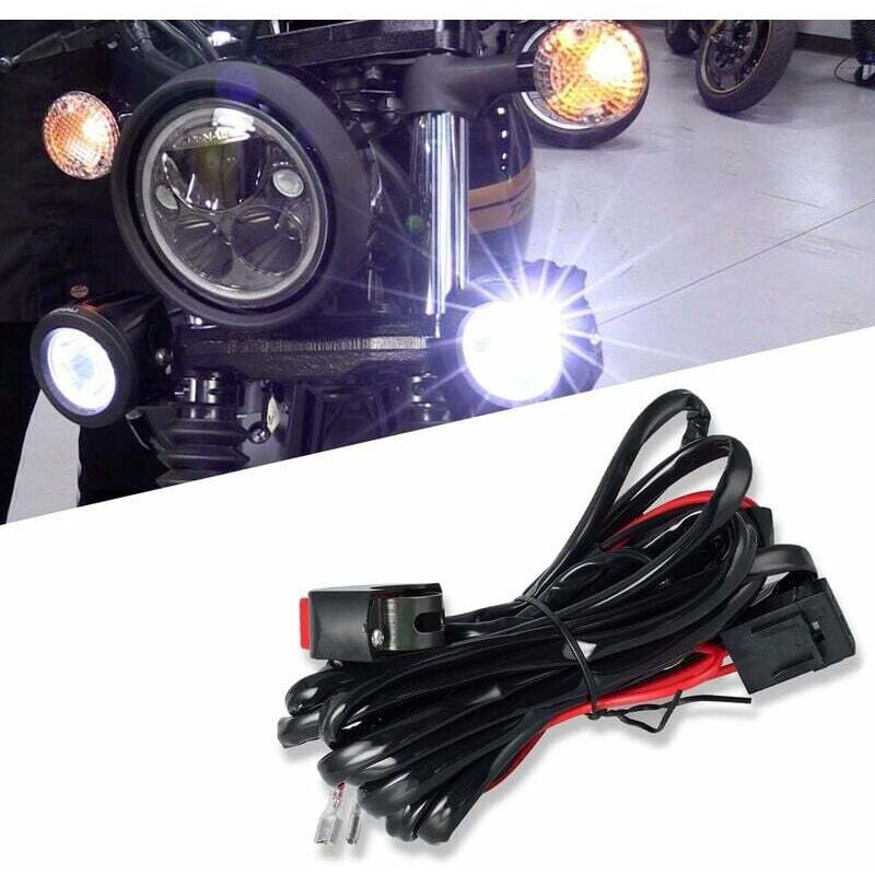foto del prodotto lablanc kit rel interruttore cablaggio led universale da 1 pezzo con 2 connessioni lampada per luci di guida per motociclette e luci di lavoro