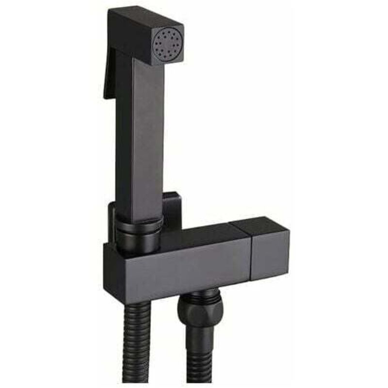 foto del prodotto lablanc kit spruzzatore per wc, spruzzatore per bidet portatile in ottone nero, spruzzatore per bidet a parete, kit completo per la pulizia del