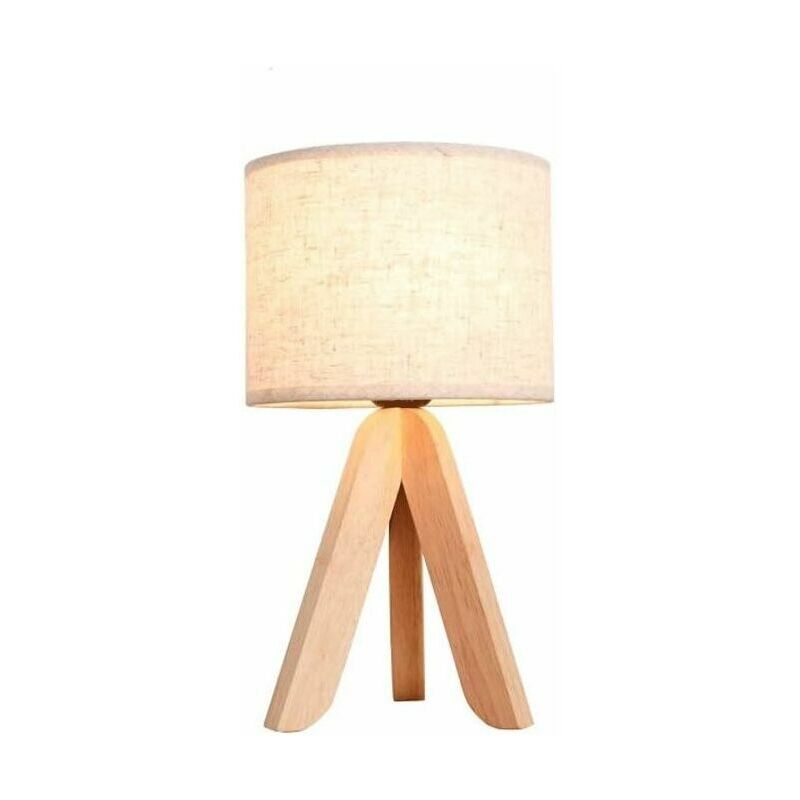 foto del prodotto lablanc lampada da comodino con treppiede in legno, personalit creativa, lampada da tavolo in legno nordico, lampada da studio, camera da letto,
