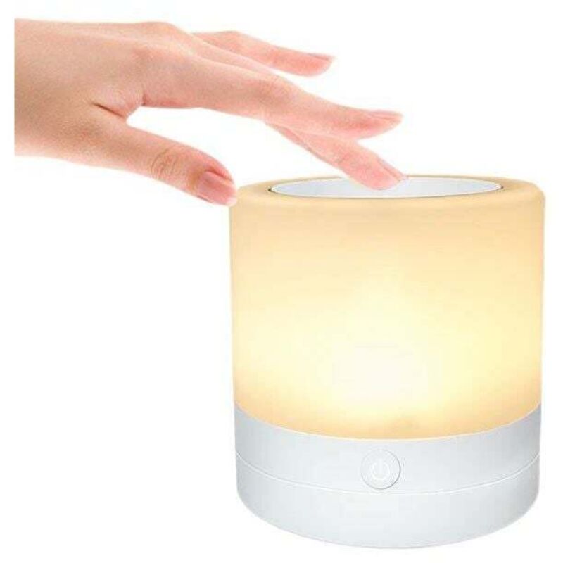 foto del prodotto lablanc lampada da comodino touch, lampada da tavolo con luce notturna a led con 7 colori regolabili e mutevoli e 6 intensit di luce, lampada a