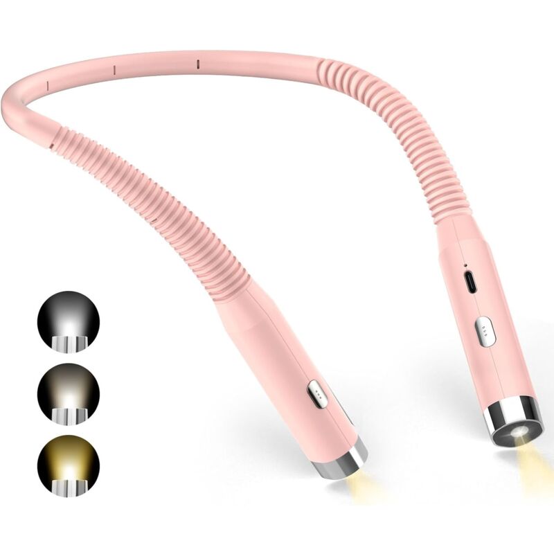 foto del prodotto lablanc lampada da lettura lampada da lettura ricaricabile da comodino, 3 colori e 3 livelli di luminosit regolabili, pieghevole a 360 , luce da