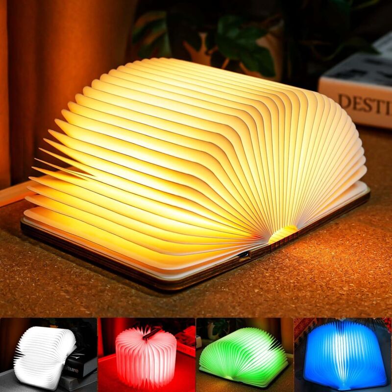 foto del prodotto lablanc lampada da lettura pieghevole a led rgb, ricaricabile tramite usb c da 2500 mah, ideale per la decorazione notturna di casa e camera da