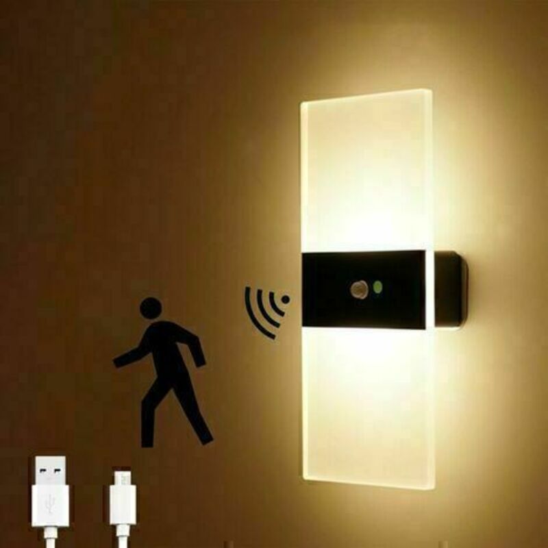 foto del prodotto lablanc lampada da parete a led con sensore ricaricabile tramite usb, lampada da parete magnetica wireless per scale, accensione spegnimento