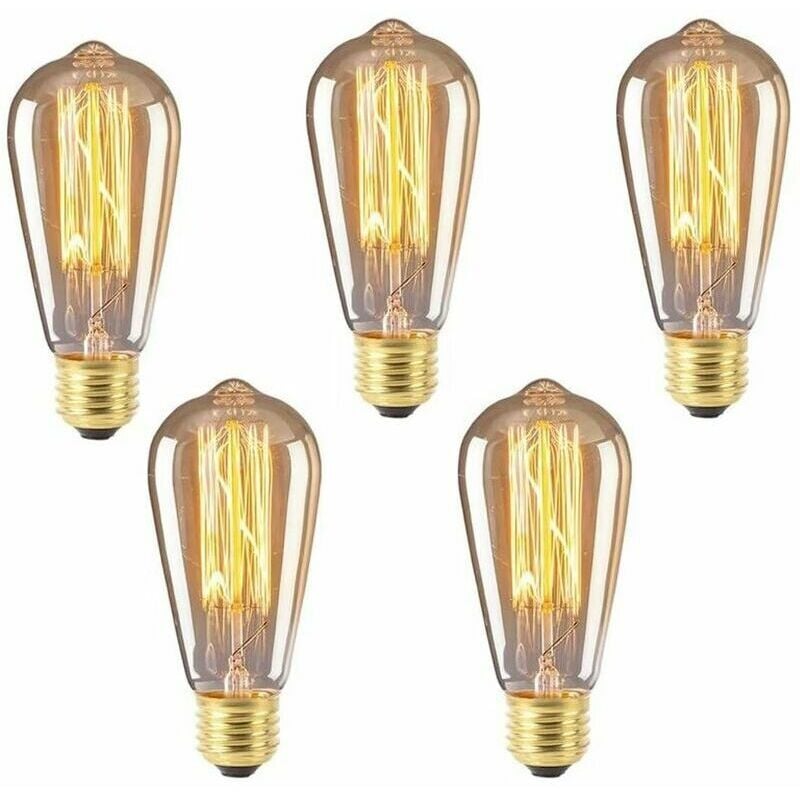 foto del prodotto lablanc lampadina e27 st64 40w bianco caldo 2200k, ca 220v, lampadina a incandescenza retr , lampada a filamento vintage e27 per illuminazione